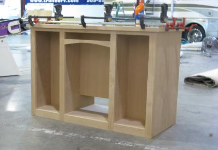 Custom built RV TV cabinet